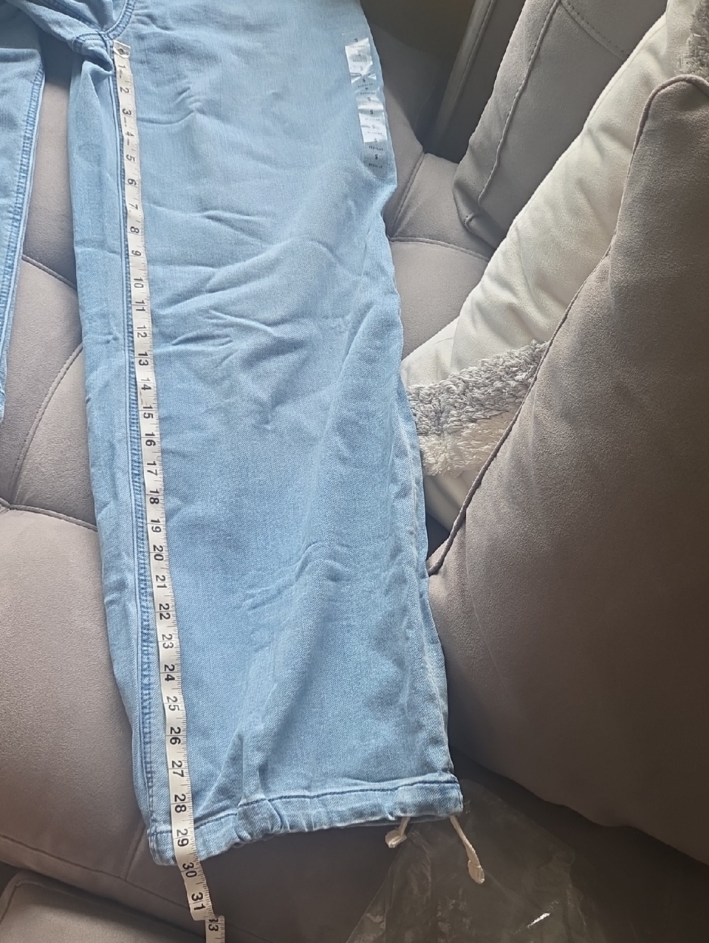 American Eagle Dreamy Drape Cozy Baggy Jogger - Light Blue Denim - Picture 7 of 7